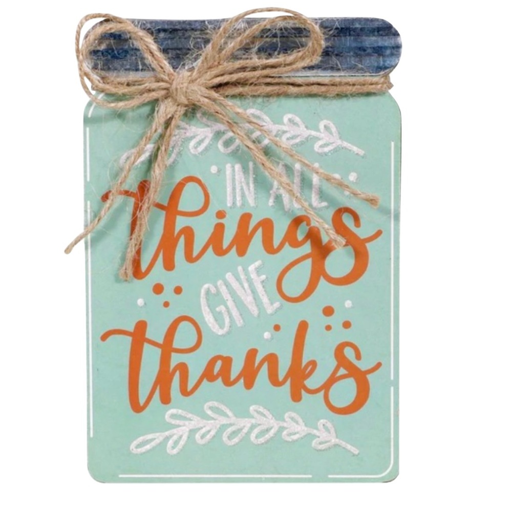 💚3/20$💚IN ALL THINGS GIVE THANKS MASON JAR SIGN